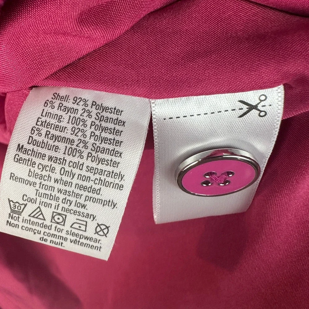 Janie and Jack Girls Hot Pink Bell Sleeve Bow Back Dress Coat Size 5-6 Fuchsia‎